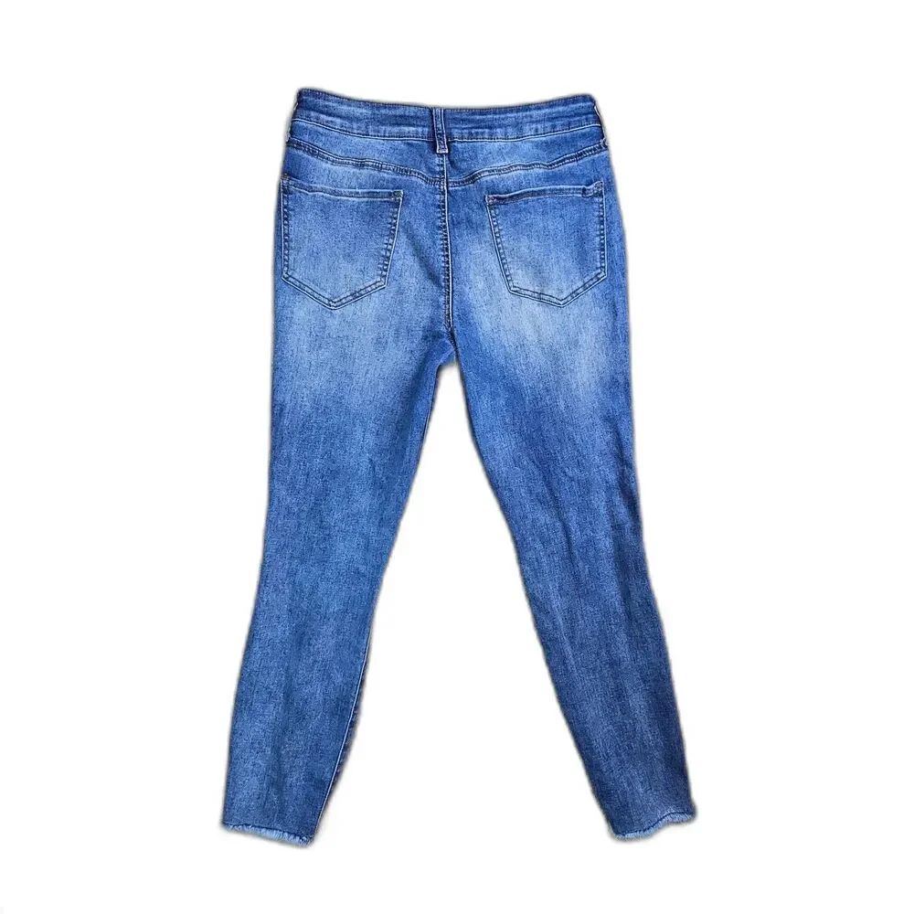 SO High Rise Distressed Jeggings Medium Wash Skinny Jeans Women’s 30x26